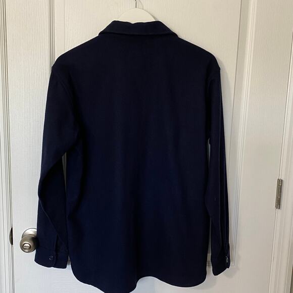 Ralph Lauren Polo Jeans Med Navy Wool Blend Button Shirt Jacket Preppy Cabincore - Picture 12 of 12